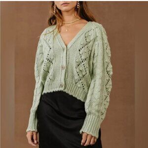 Jeweled Mint Green Cardigan NWOT